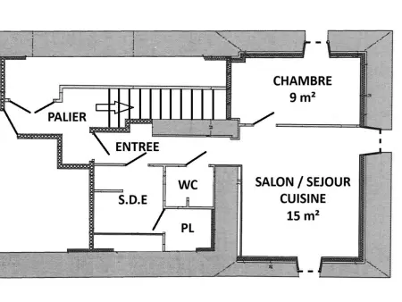 Appartement au cœur du bourg - 4 pers., Appartement 3 personnes à La Chapelle Launay : photo 7