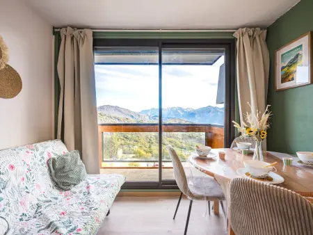 Studio alcôve vue vallée, double balcon, pistes à 100 m - Le Corbier : photo 2