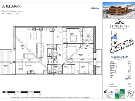 Appartement skis aux pieds - 8 pers., Appartement 8 personnes à Vénosc : photo 8