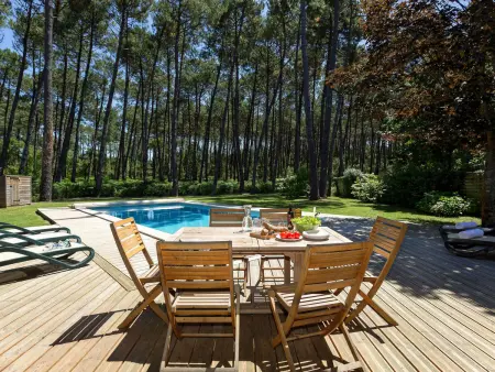 Maison Clairière aux Chevreuils, Moliets, piscine privée : photo 19