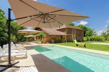 Les Raneaux : maison 12 pers., piscine chauffée et jeux : photo 2