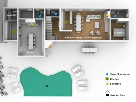Villa Vlastelini, 8 pers., piscine chauffée et terrain privé : photo 48