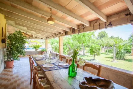 Villa La Sort Llarga à Pollença, piscine et porche jeux : photo 5
