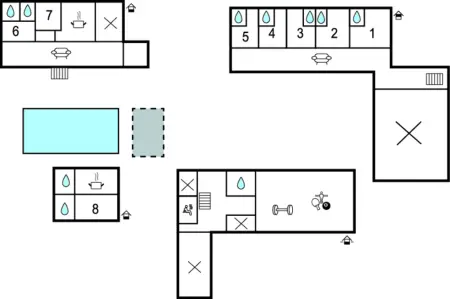 Maison 27 pers. à Fortunago : piscine, sauna et 3 salons : photo 42