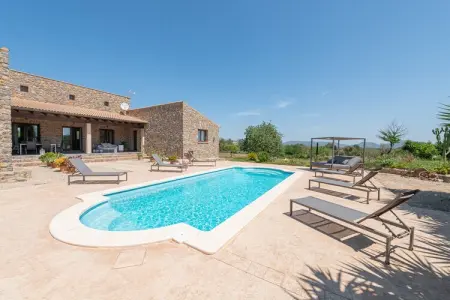 Villa Bellpuig à Artà : piscine, jacuzzi et pierre : photo 7