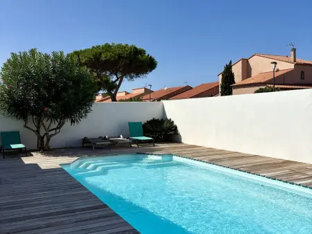 Location villa à Le Barcarès, Villa familiale à 100m de la plage avec piscine