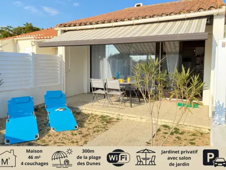 Location maison à Bretignolles sur Mer, Maison Tout Confort avec Mezzanine à 300m de la Plage - Wifi, Terrasse, Parking Privé