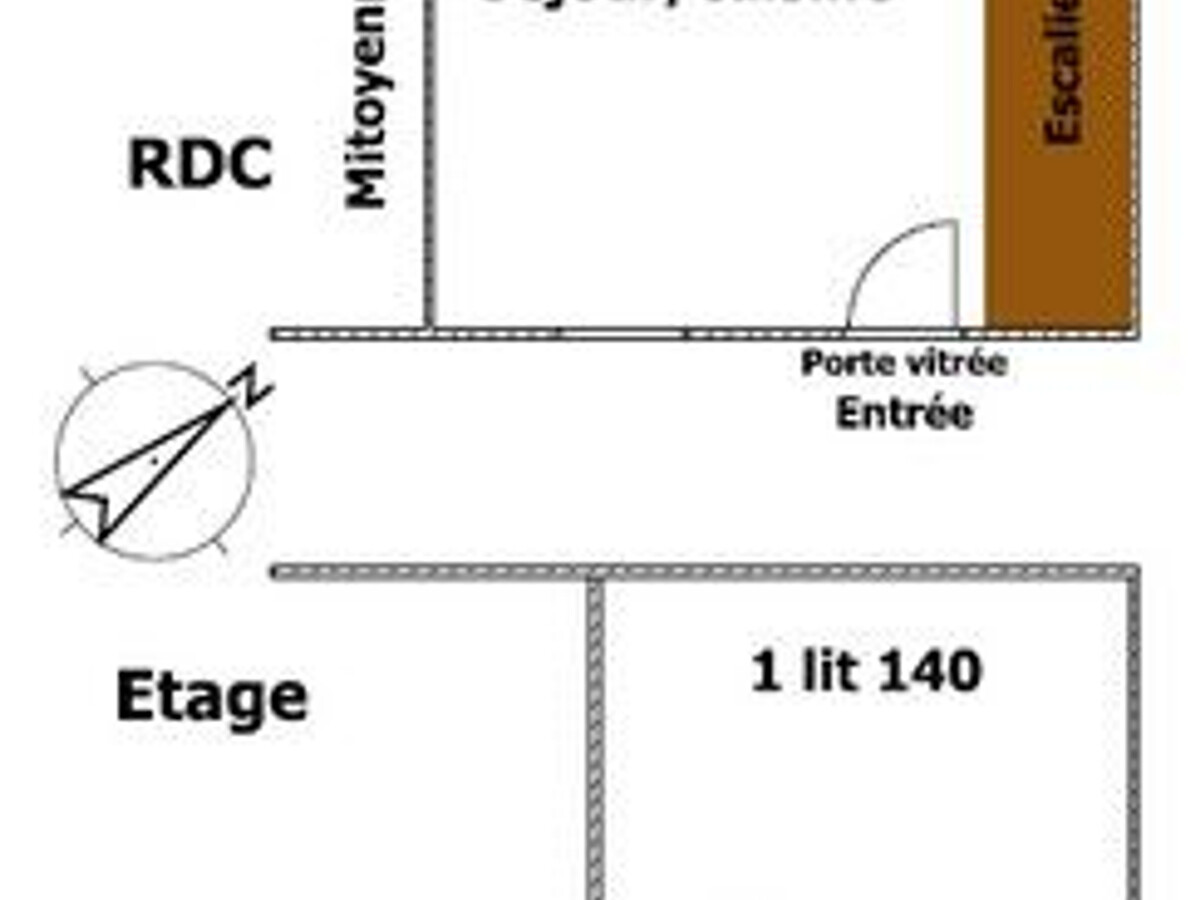 Studio avec mezzanine, cour privative et piscine chauffée à Rochetrejoux - Photo 15
