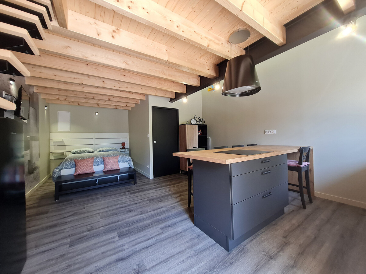 Studio avec mezzanine, cour privée et piscine à Rochetrejoux - Photo 2