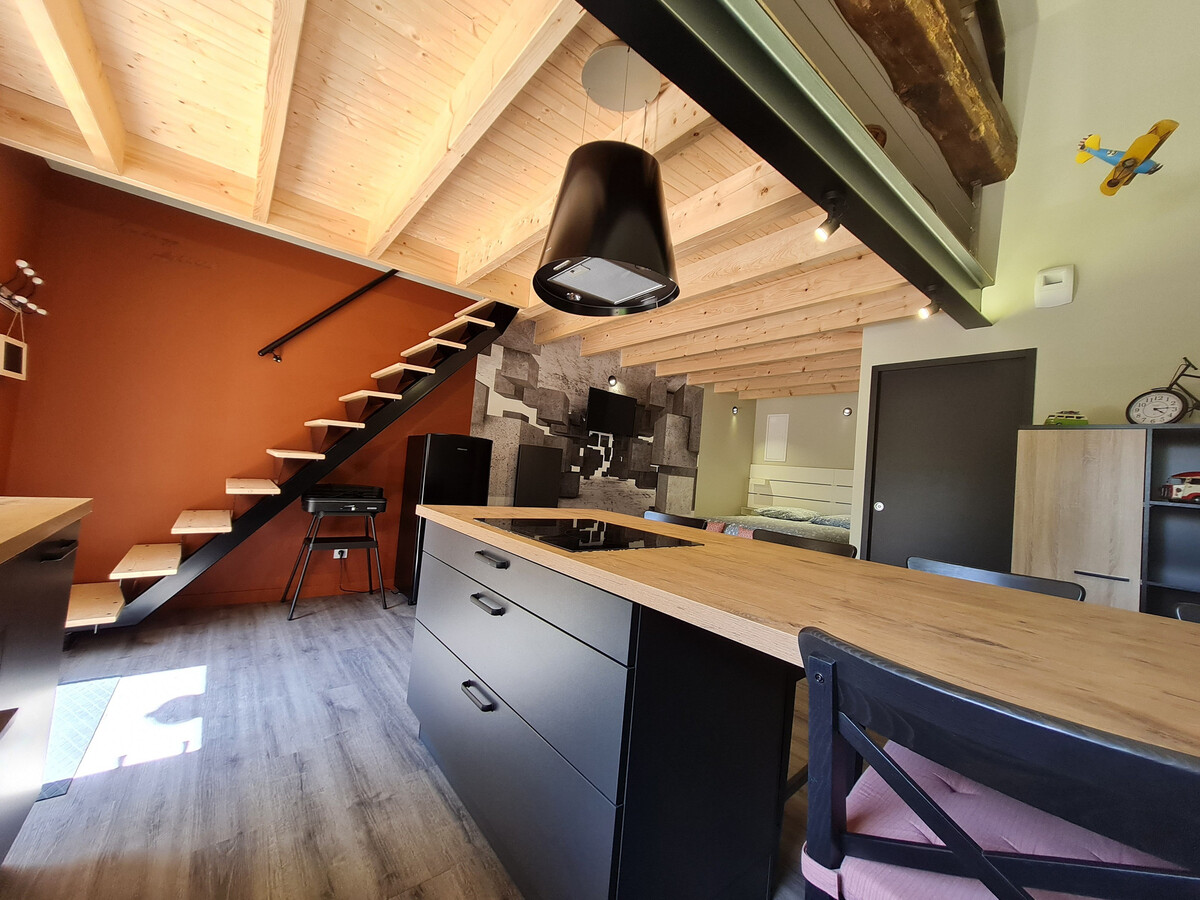 Studio avec mezzanine, cour privée et piscine à Rochetrejoux - Photo 3