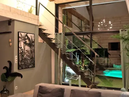 Gîte loft 125 m² piscine chauffée et spa en Auvergne : photo 9