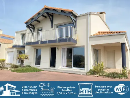 Location maison à Bretignolles sur Mer, Villa familiale avec piscine privée chauffée, 800m plage, WiFi