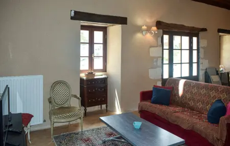 Maison pierre et poutres apparentes à Mauvières, piscine : photo 12