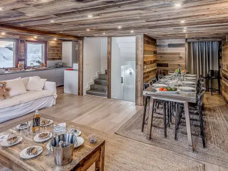 Location chalet à Tignes Les Brévières, Chalet 4* à Tignes - 6 chambres, 6 salles de bain - Parking, Cheminée, 12 personnes