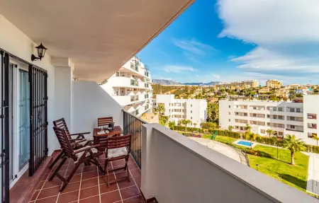 Appartement 2 chambres vue mer, piscine partagée à Mijas Costa : photo 10
