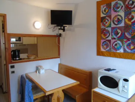 Location appartement à Valfréjus, Studio à Valfréjus près des pistes, balcon ouest, 3 pers