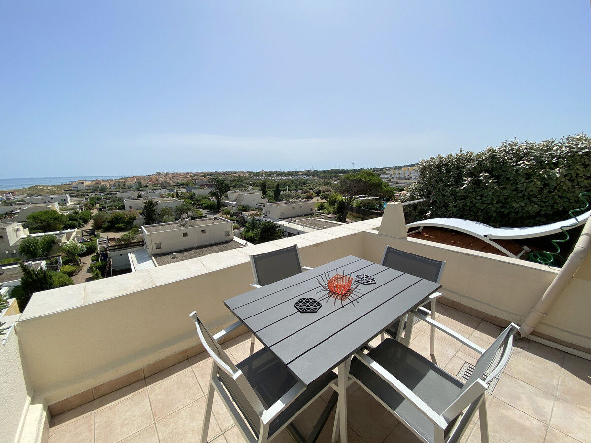 Studio climatisé Cap d'Agde, terrasse vue mer 8m² - Photo 2