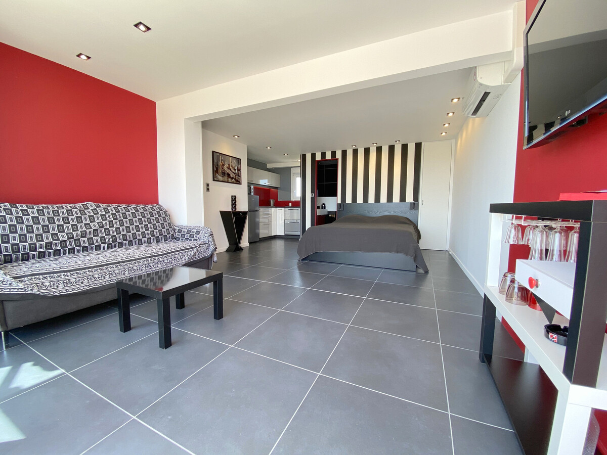 Studio climatisé Cap d'Agde, terrasse vue mer 8m² - Photo 3