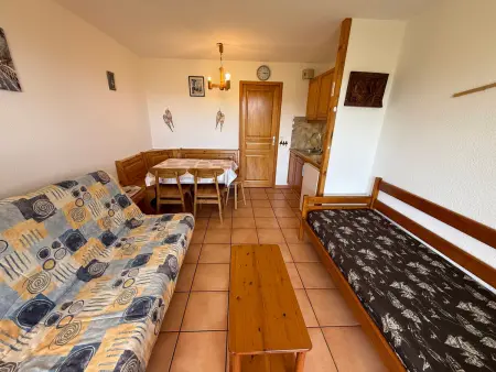 Studio cabine 5 pers aux Saisies, balcon sud vue pistes - Photo 4