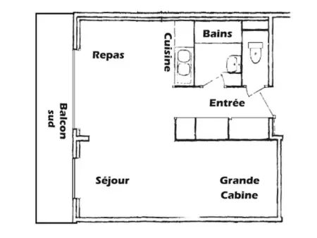 Studio cabine 5 places aux Saisies, ski au pied, balcon : photo 4