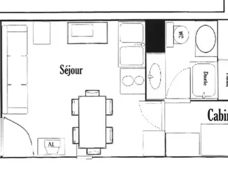 Studio cabine 26 m² aux Saisies, balcon sud vue pistes : photo 4
