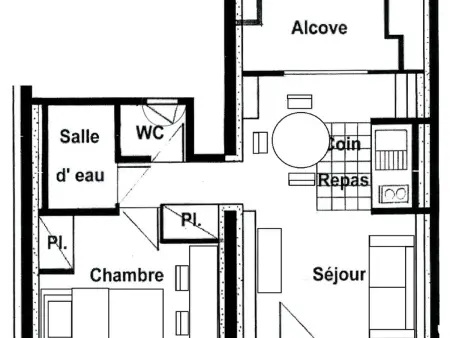 Appartement 2 pièces + alcôve vue massif du Beaufortain, Les Saisies : photo 4