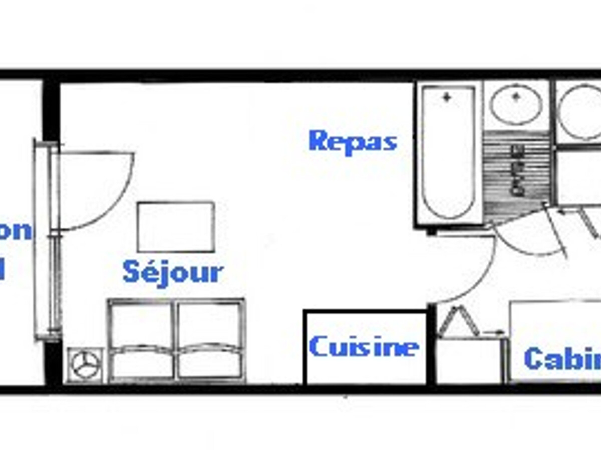 Studio cabine 4 pers aux Saisies, balcon sud vue pistes - Photo 4