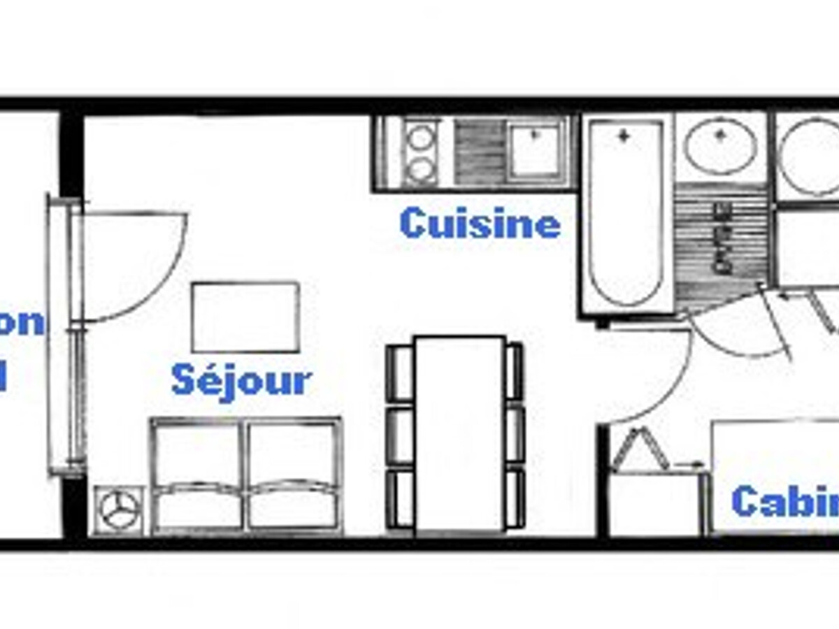 Studio cabine 4 pers, balcon sud aux Saisies - Photo 4