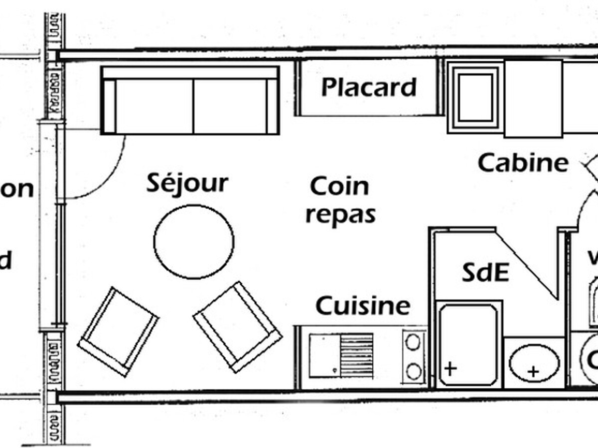 Studio cabine 4 couchages aux Saisies, balcon sud - Photo 4