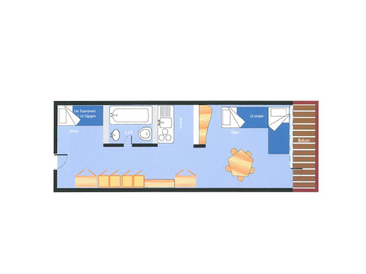 Studio 5 pers. 14e étage, balcon, skis aux pieds - Photo 16