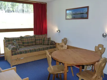 Location appartement à Les Arcs 1800, Arc 1800 : 2 pièces, skis aux pieds, animaux admis, 5 couchages