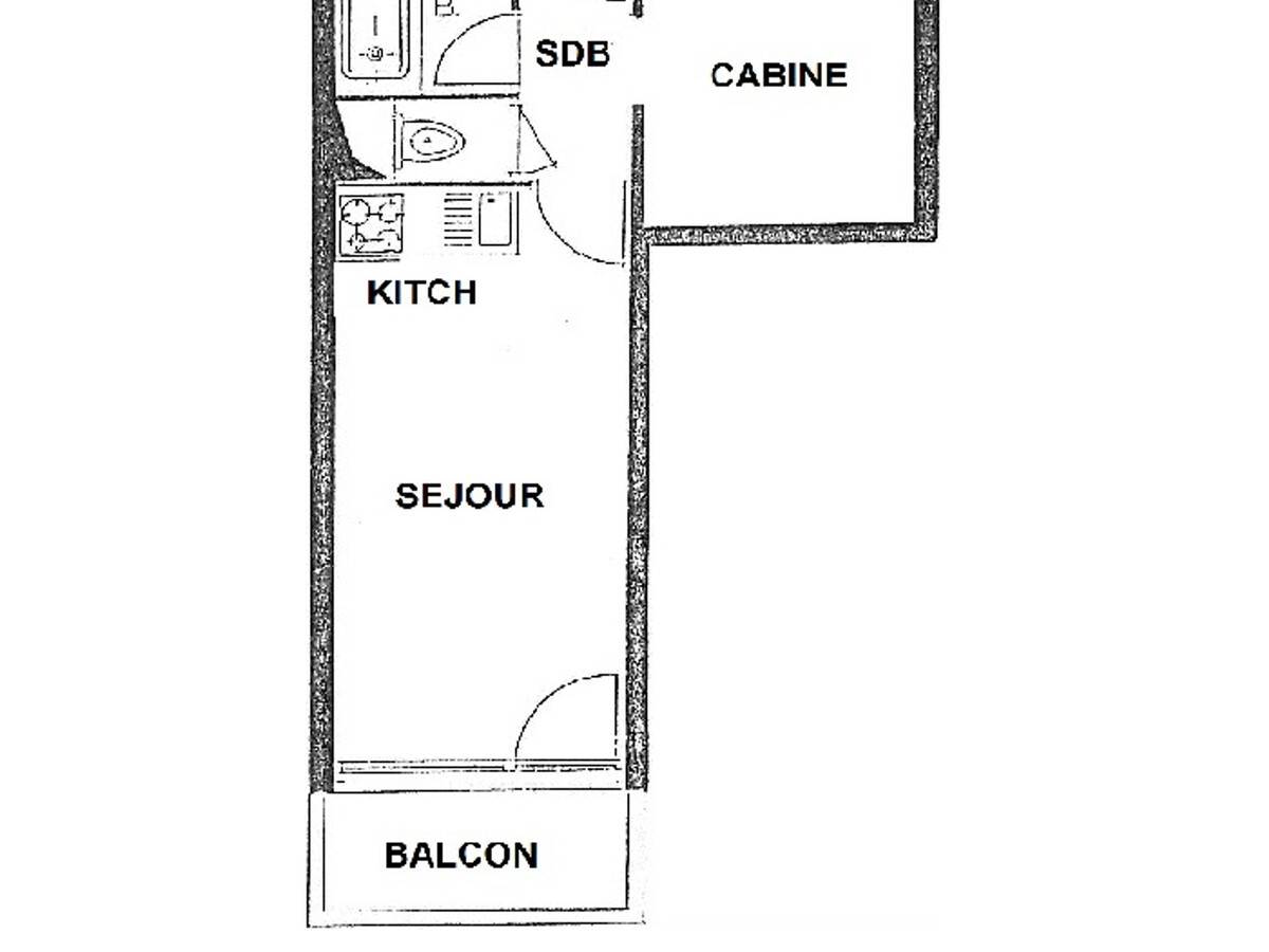 Studio cabine 3 pers. avec balcon aux Menuires - Photo 5