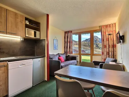 Location appartement à Belle Plagne, Studio rez-de-pistes accessible handicapés, 4 personnes
