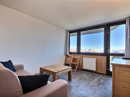 Location appartement à Plagne Aime 2000, Studio cabine rénové, vue sur Mont-Blanc