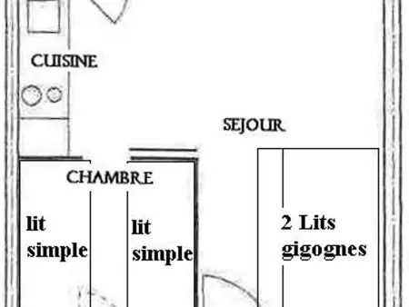 Appartement 4 pers rénové, balcon, pied des pistes : photo 4