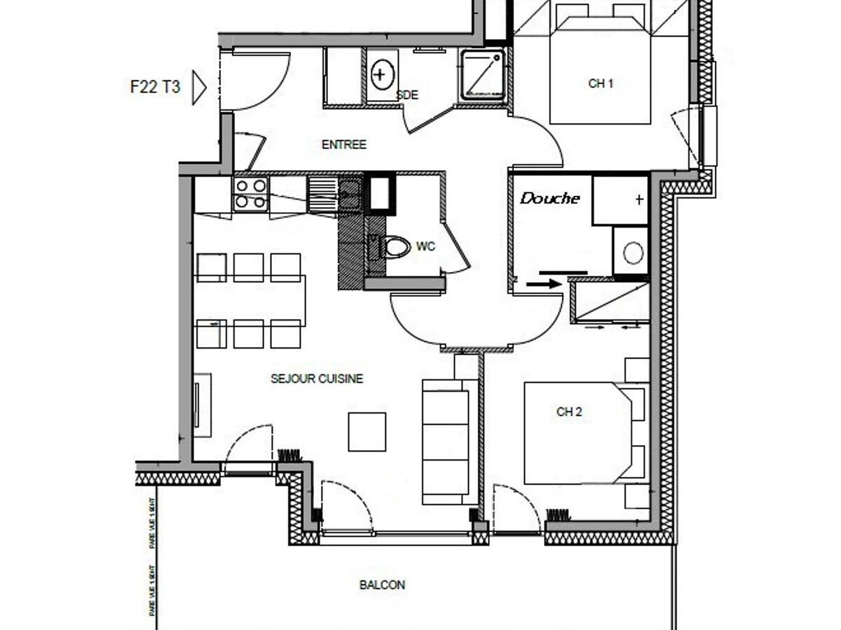 Appartement 52m² + balcon, 6 pers, parking couvert - Photo 4