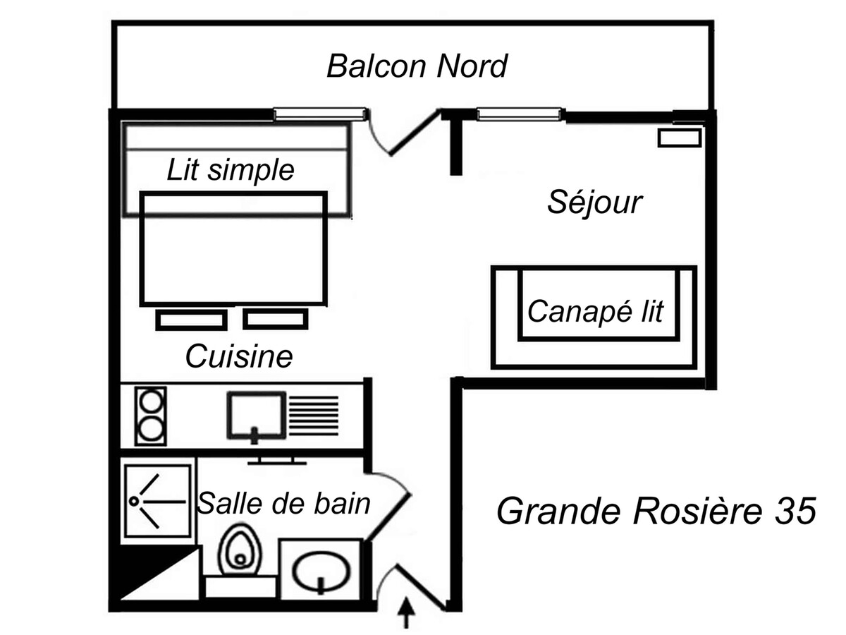 Studio 21m² Méribel - Balcon, Skis aux Pieds, Animaux OK - Photo 9