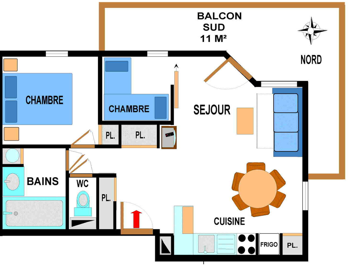 Appartement 6 pers. au pied des pistes, parking inclus - Photo 6