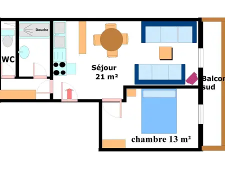 Appart 45m² balcon sud, vue montagne à Lanslebourg : photo 6