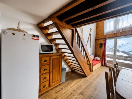 Duplex mezzanine 8 pers. aux Menuires, balcon sud : photo 5