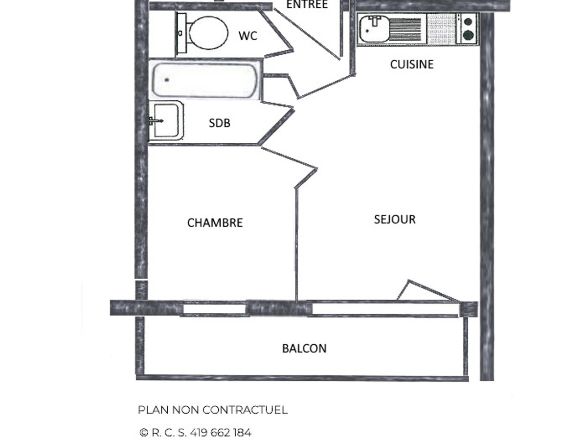 Appartement 4 pers. aux Menuires, balcon sud montagne - Photo 7