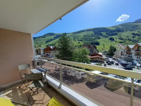 Studio 32m² centre Les Deux Alpes, balcon vue pistes : photo 7