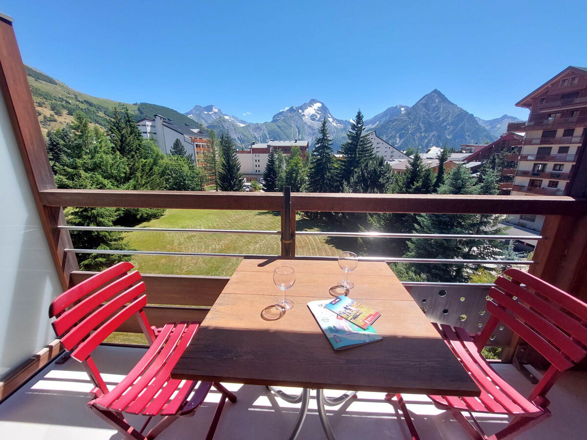 Studio 4 pers aux Deux Alpes, balcon sud face montagnes - Photo 10