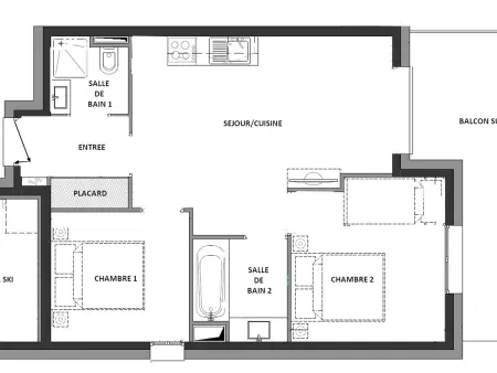 Appartement 3 pièces neuf à 100m des pistes, Hauteluce : photo 4