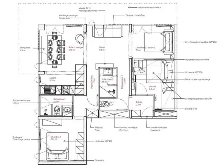Appartement 8 pers, balcon 19 m² et vue Mont-Blanc à La Plagne : photo 15