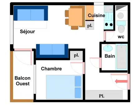 Appartement 5 pers. à 300m des pistes, balcon montagne : photo 6