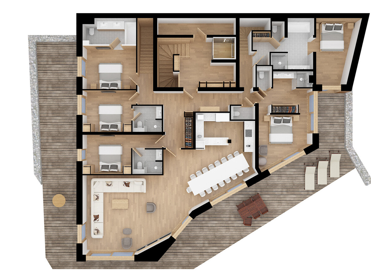 Duplex 6 chambres avec sauna à Méribel Village - Photo 12