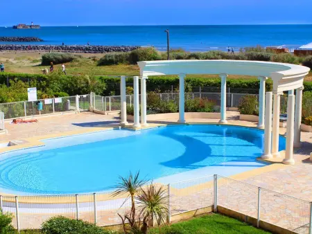 T3 vue mer à 15m de la plage, piscine résidence : photo 19