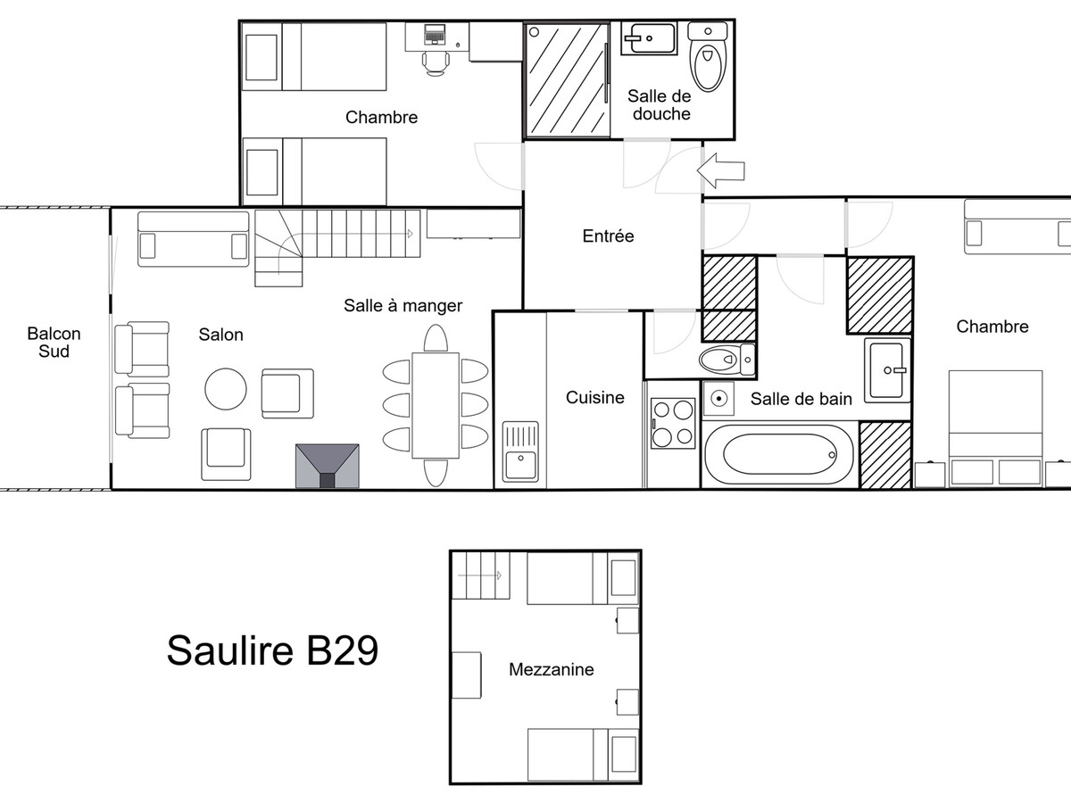 Appartement 3 pièces mezzanine Méribel, balcon Sud - Photo 12