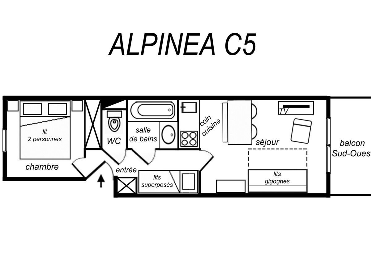 Appartement 2 pièces Méribel, 5/6 pers., animaux admis - Photo 9